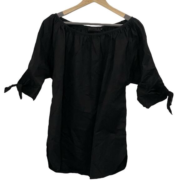 Hatch Maternity Off the Shoulder Tie Sleeve Top Black Pregnancy Size 2 / Medium - Picture 8 of 8